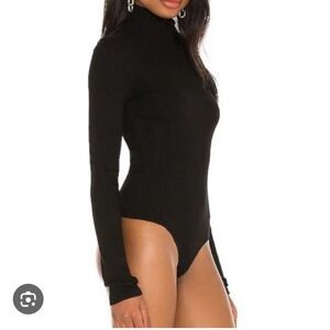 Agolde ribbed bodysuit, turtleneck, long sleeve